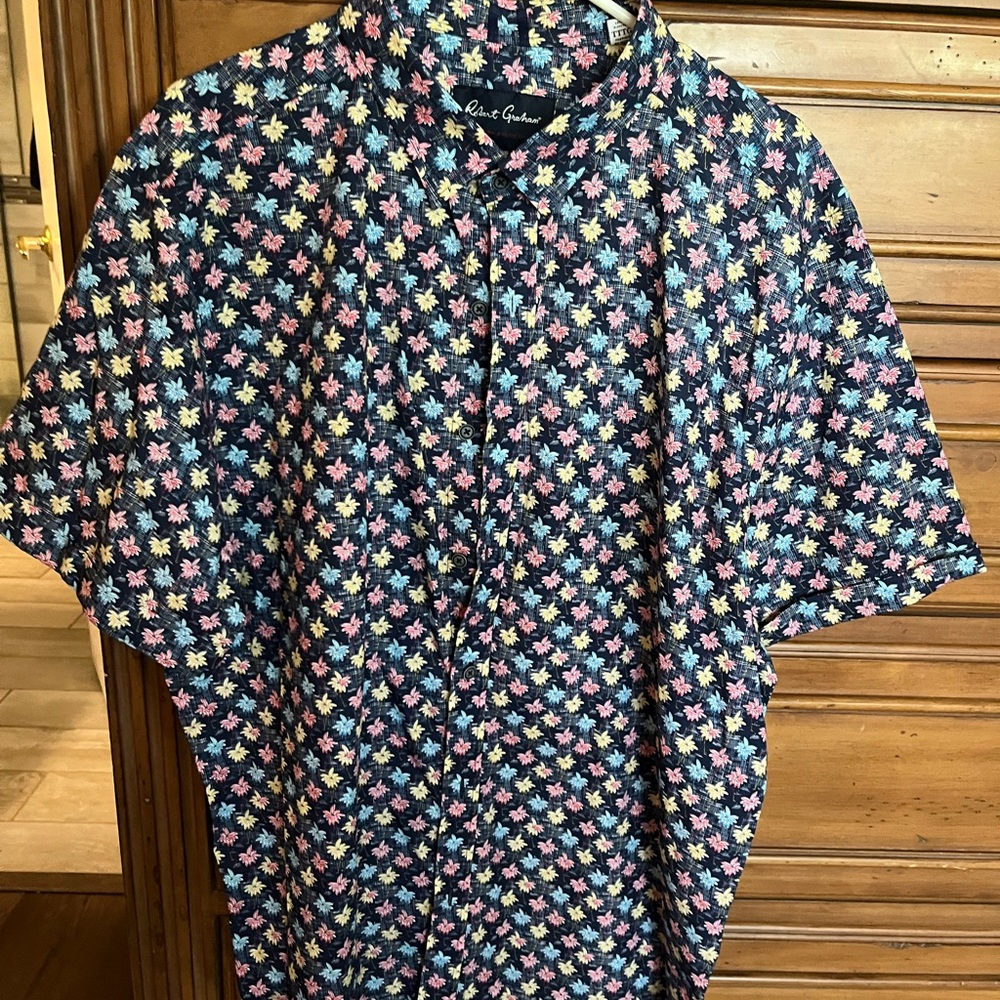 Robert Graham Navy Floral Button Down Shirt